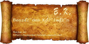 Beszédes Kálmán névjegykártya