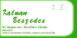 kalman beszedes business card