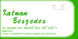 kalman beszedes business card